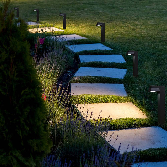 15"H 6 Pack Solar Powered SMD LED Pathway Ground Lights
