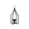 16.50"H Modern Farmhouse Black Metal Candle Lantern
