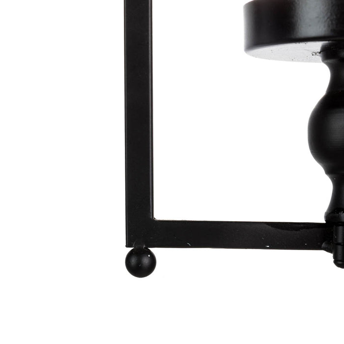 16.50"H Modern Farmhouse Black Metal Candle Lantern
