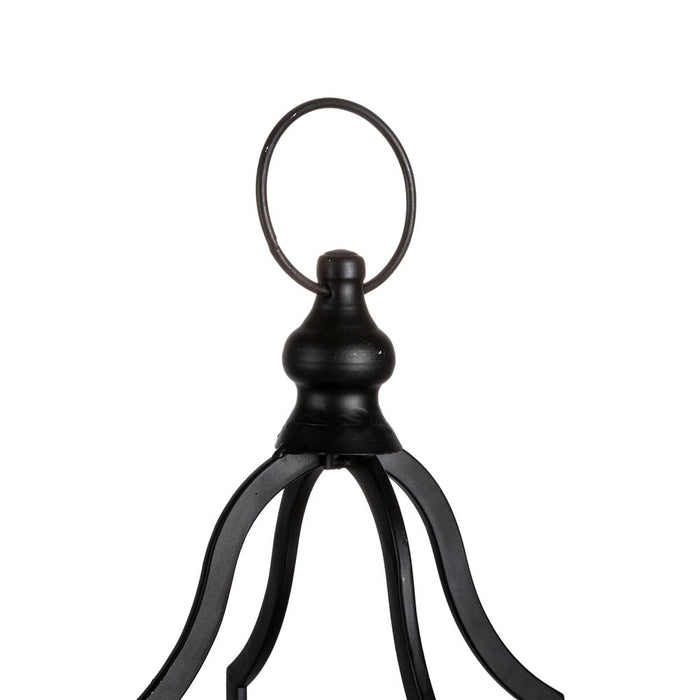 16.50"H Modern Farmhouse Black Metal Candle Lantern
