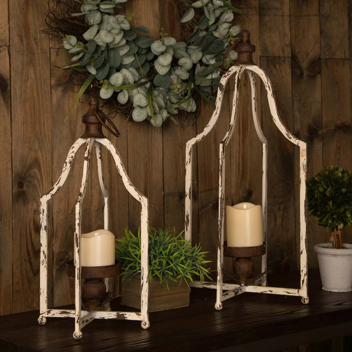 16.5"H Small Farmhouse Rustic Metal Lantern
