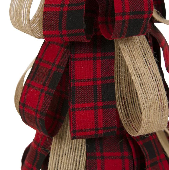 16.93''H Plaid Fabric / Burlap Table Tree , Tabletop Christmas Tree