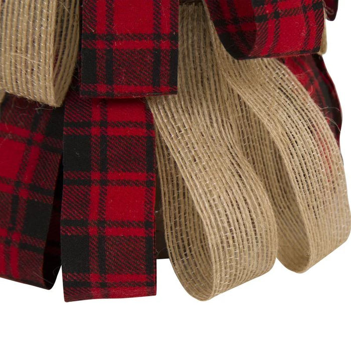 16.93''H Plaid Fabric / Burlap Table Tree , Tabletop Christmas Tree