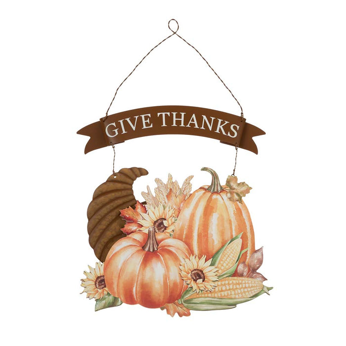 16"H Metal/Wooden Thanksgiving Croissant Wall Décor