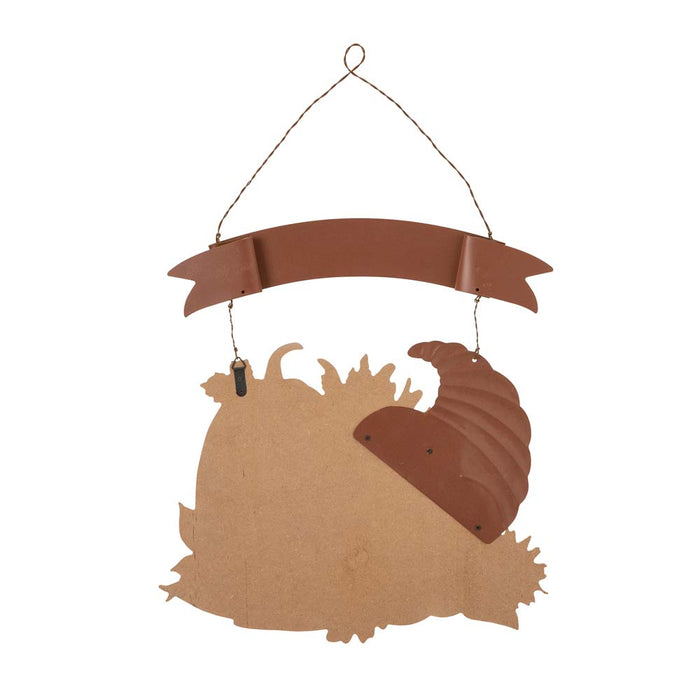 16"H Metal/Wooden Thanksgiving Croissant Wall Décor