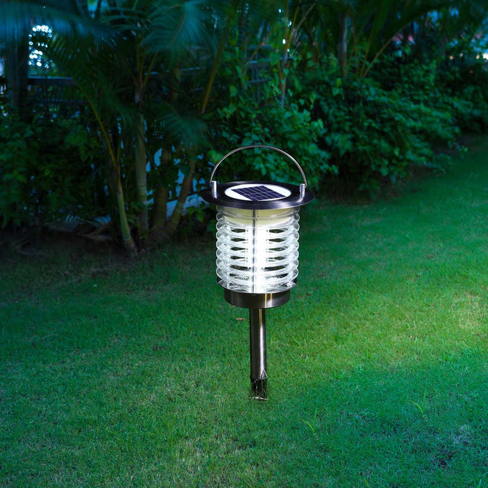 17.5"H Dual Mode Solar Powered LED Insect Catcher Light with Hanger and Stake