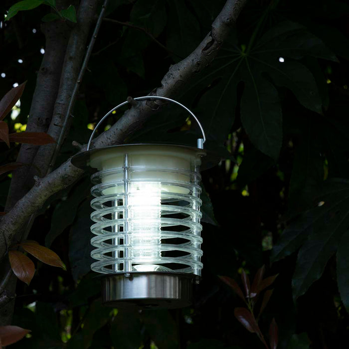 17.5"H Dual Mode Solar Powered LED Insect Catcher Light with Hanger and Stake