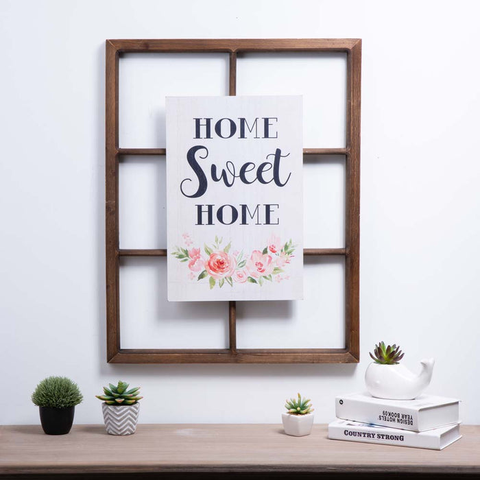 17.72 H" Wooden "HOME SWEET HOME" Word Sign Wall Décor