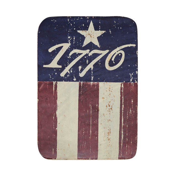 1776 Flag Stripes Wood Sign - 7x5" - Primitive Star Quilt Shop