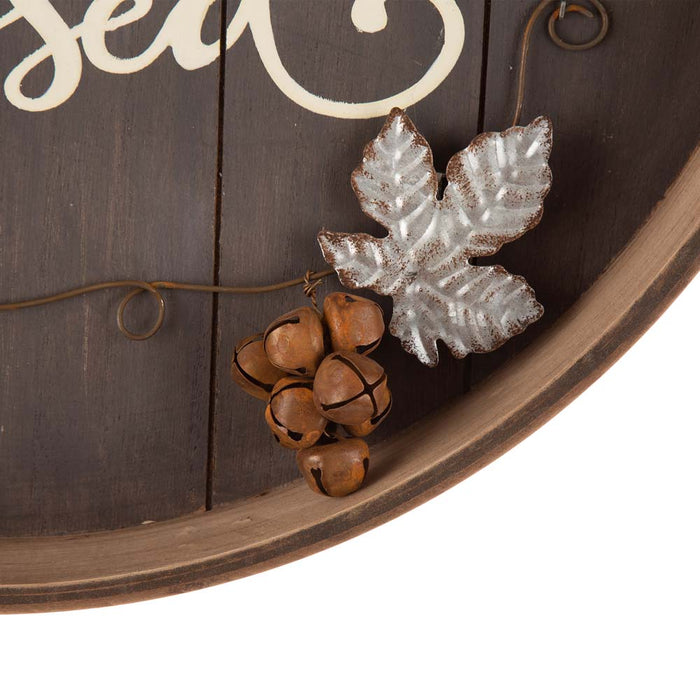17.83"D Fall Wooden Tray Hanging Decor