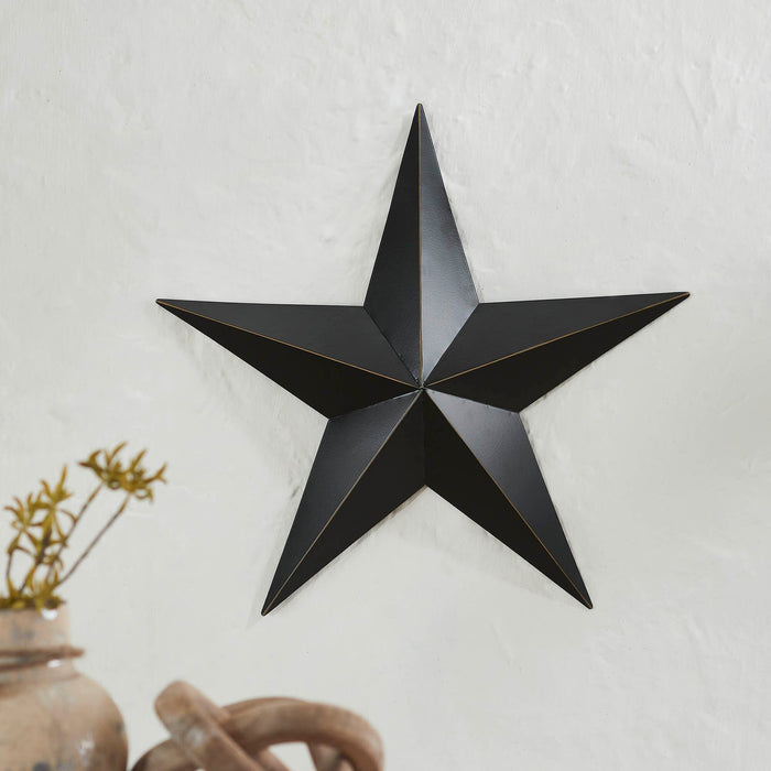 18" Satin Black Metal Barn Star - Primitive Star Quilt Shop