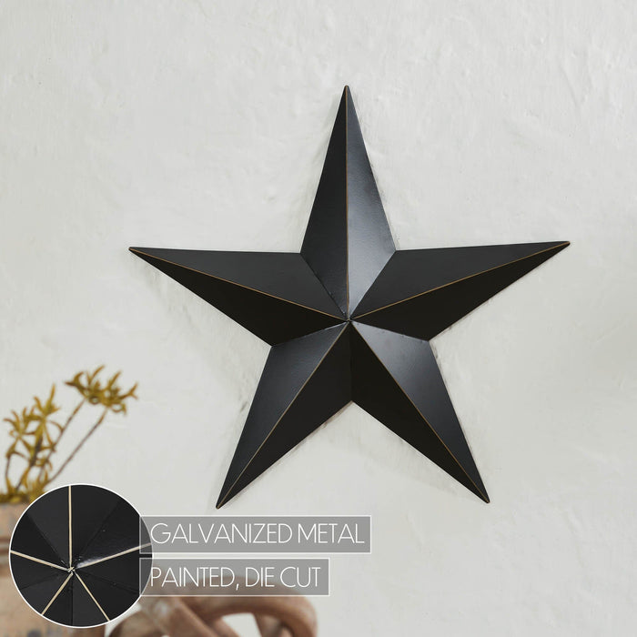 18" Satin Black Metal Barn Star - Primitive Star Quilt Shop