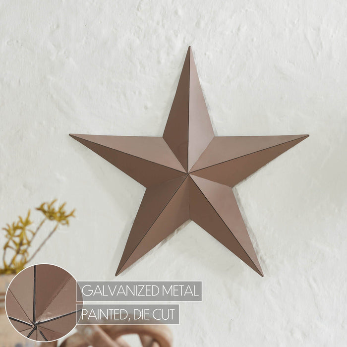 18" Satin Brown Metal Barn Star - Primitive Star Quilt Shop