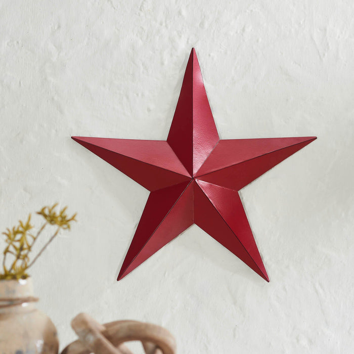 18" Satin Burgundy Metal Barn Star - Primitive Star Quilt Shop