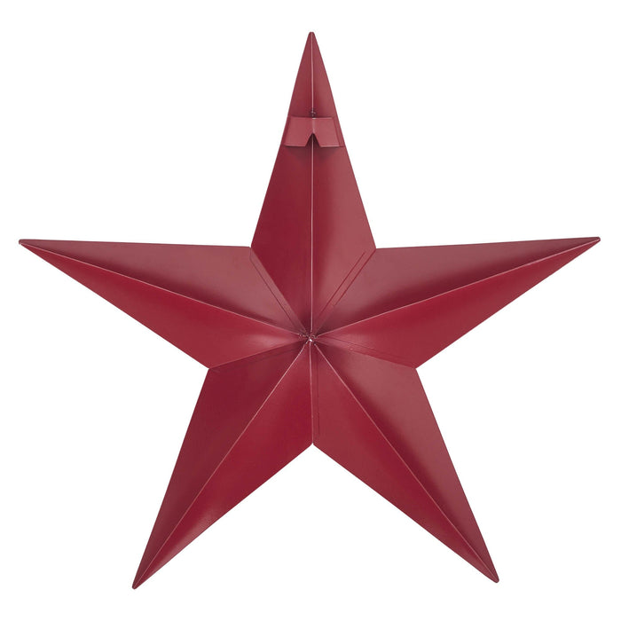 18" Satin Burgundy Metal Barn Star - Primitive Star Quilt Shop