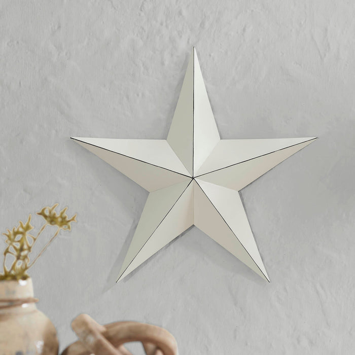 18" Satin Creme Metal Barn Star - Primitive Star Quilt Shop