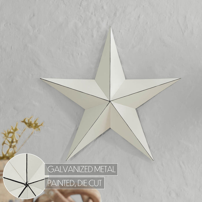 18" Satin Creme Metal Barn Star - Primitive Star Quilt Shop