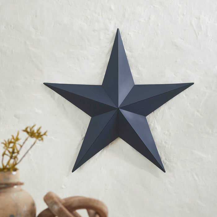 18" Satin Navy Metal Barn Star - Primitive Star Quilt Shop