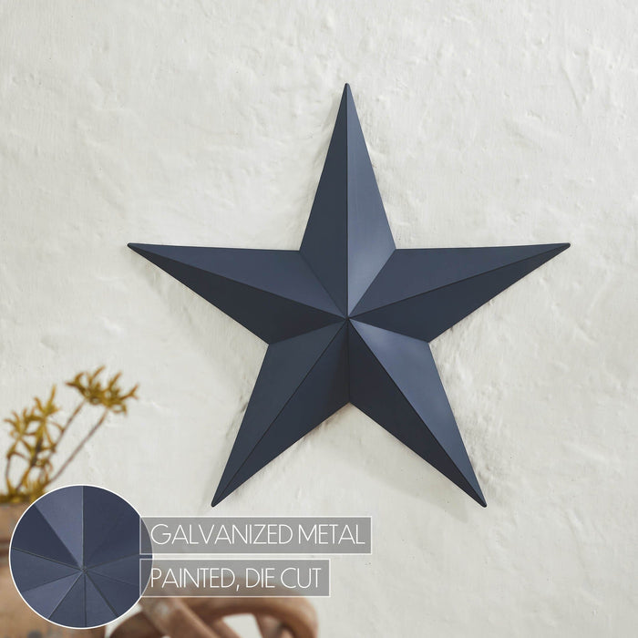 18" Satin Navy Metal Barn Star - Primitive Star Quilt Shop