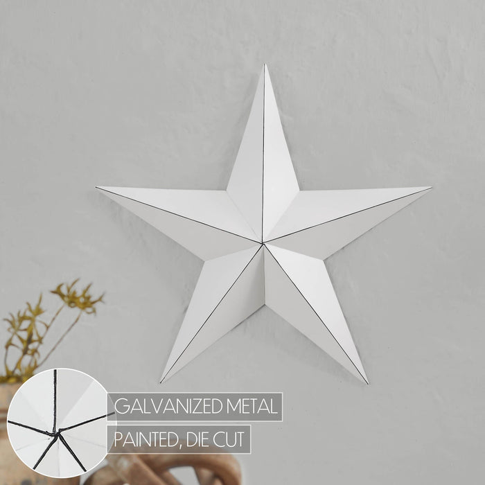 18" Satin White Metal Barn Star - Primitive Star Quilt Shop