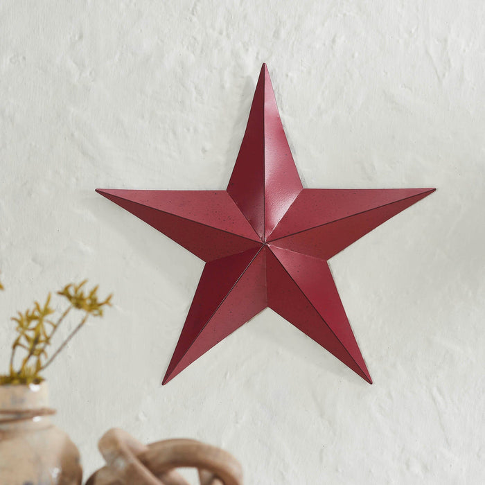 18" Speckled Cranberry Barn Star - Primitive Star Quilt Shop