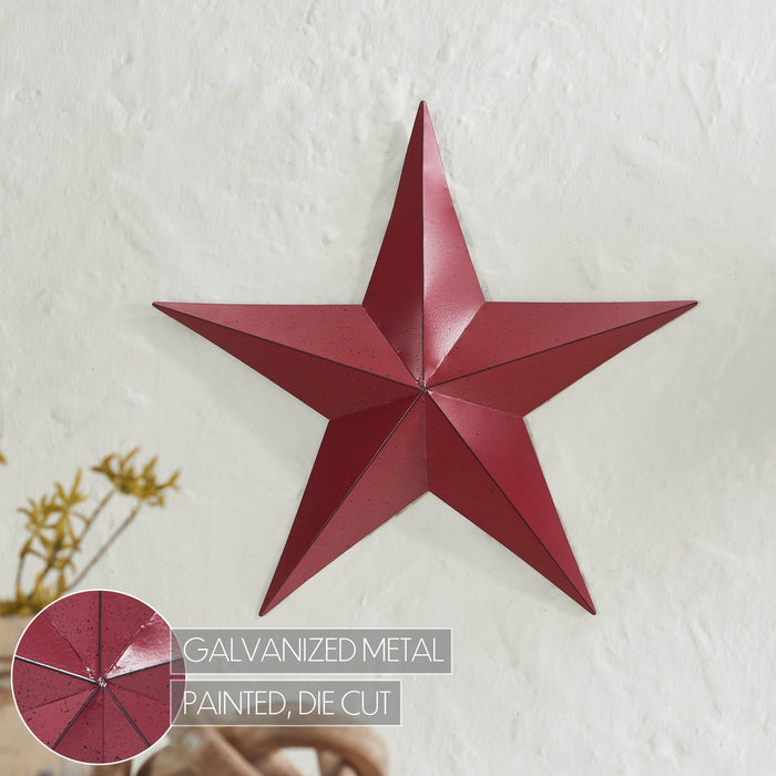 18" Speckled Cranberry Barn Star - Primitive Star Quilt Shop