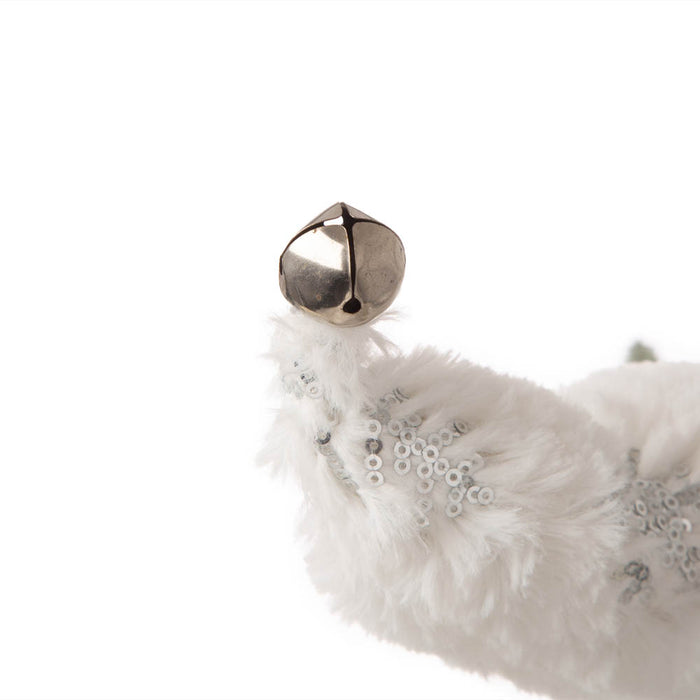 18"H Christmas Santa Figurine With White Faux Fur Suit