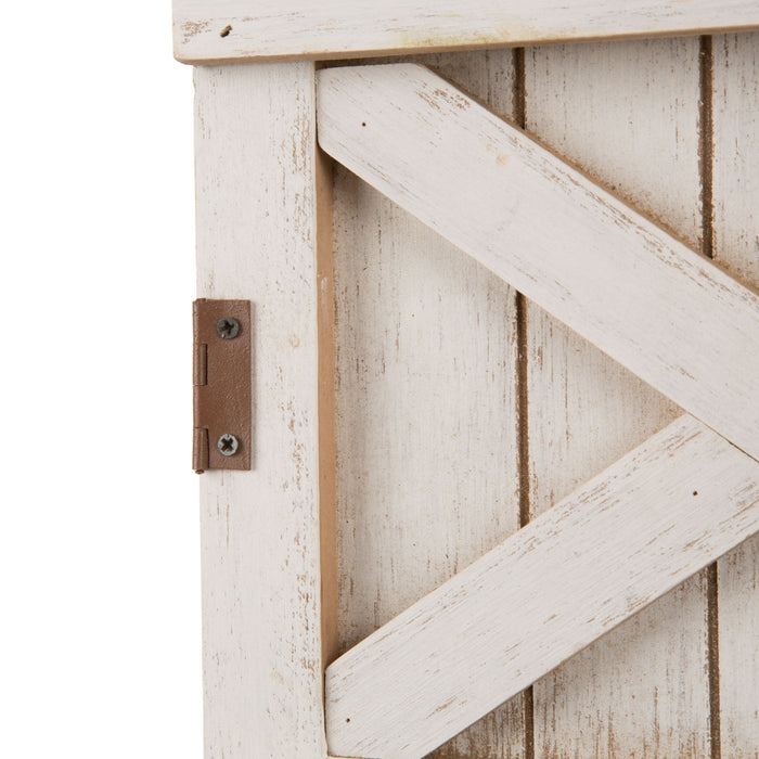 18"H White Wooden Thanksgiving Barn Door Wall Decor or Standing Decor