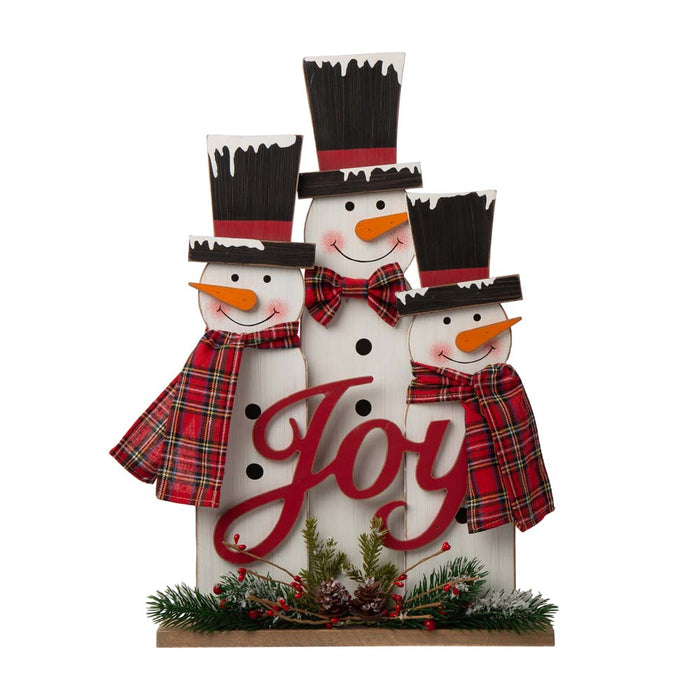 18"H Wooden Snowman Family Table or Standing Decor