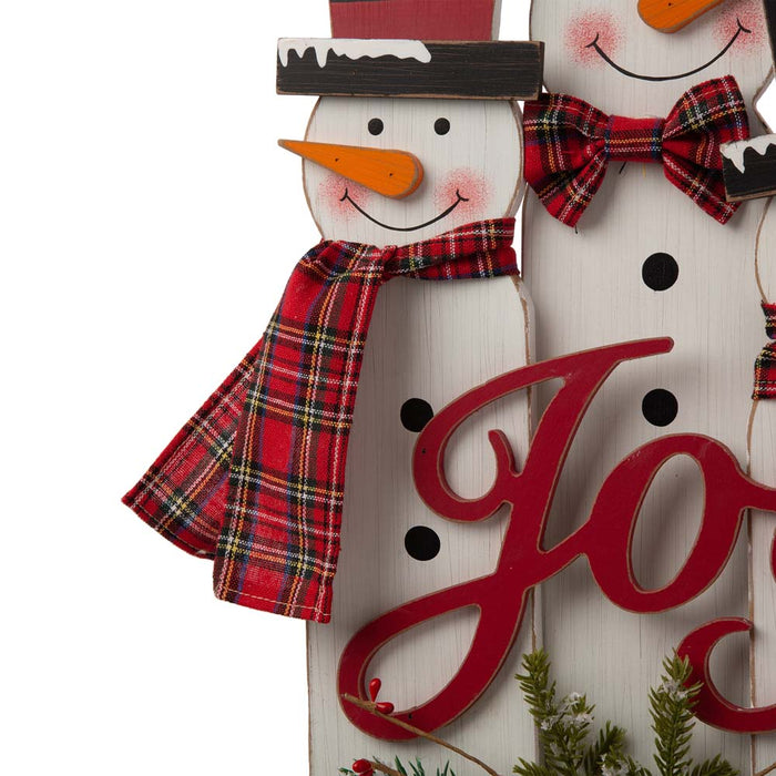 18"H Wooden Snowman Family Table or Standing Decor