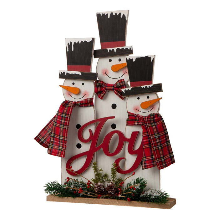 18"H Wooden Snowman Family Table or Standing Decor