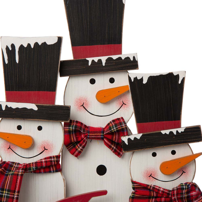 18"H Wooden Snowman Family Table or Standing Decor
