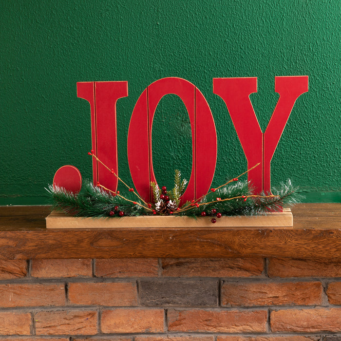 18"L Wooden Christmas JOY Table Decor