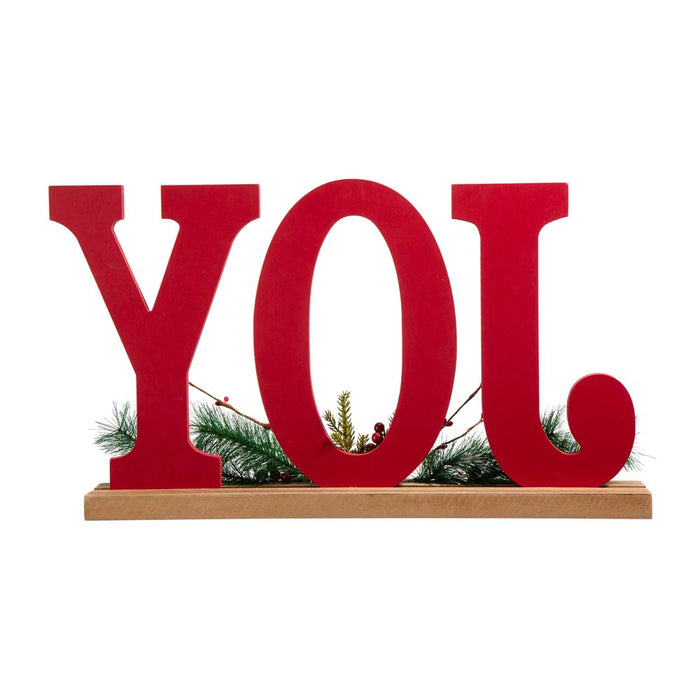 18"L Wooden Christmas JOY Table Decor