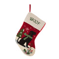 19" Handmade Hooked Dog Christmas Stocking