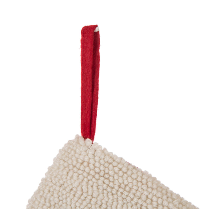 19" Handmade Hooked Dog Christmas Stocking