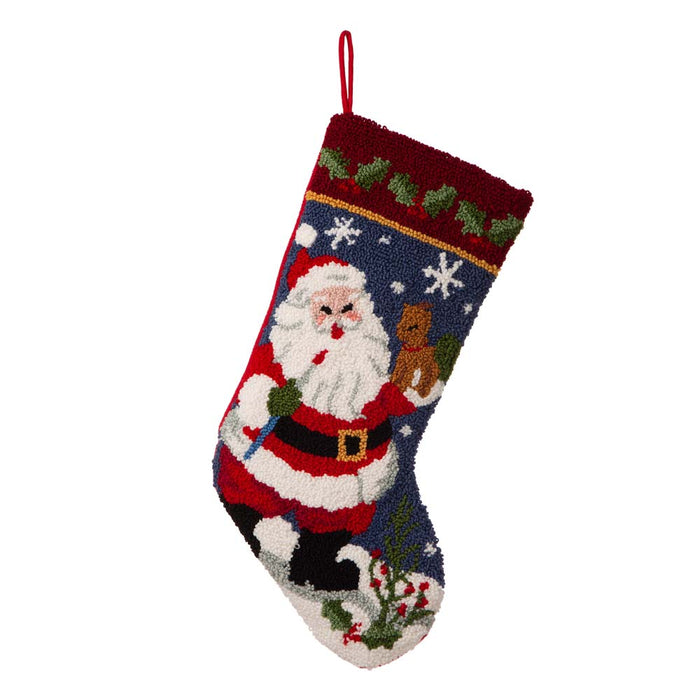 19.00"L Santa Hooked Stocking