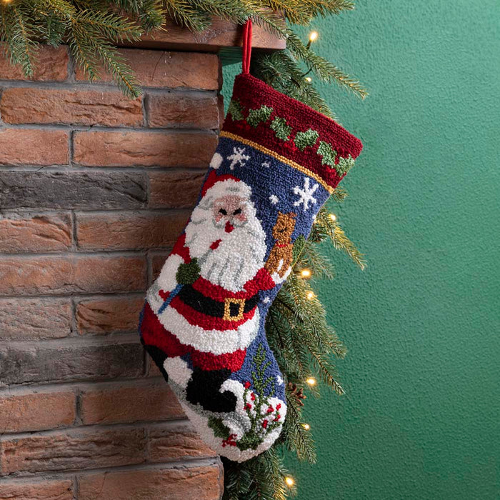 19.00"L Santa Hooked Stocking