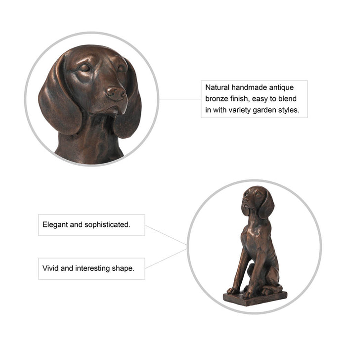 19"H MGO Sitting Golden Retriever Dog Statue