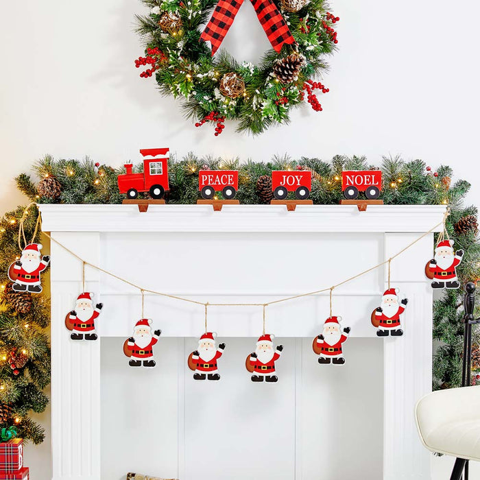 2 pk 72"L Metal Christmas Santa Garland