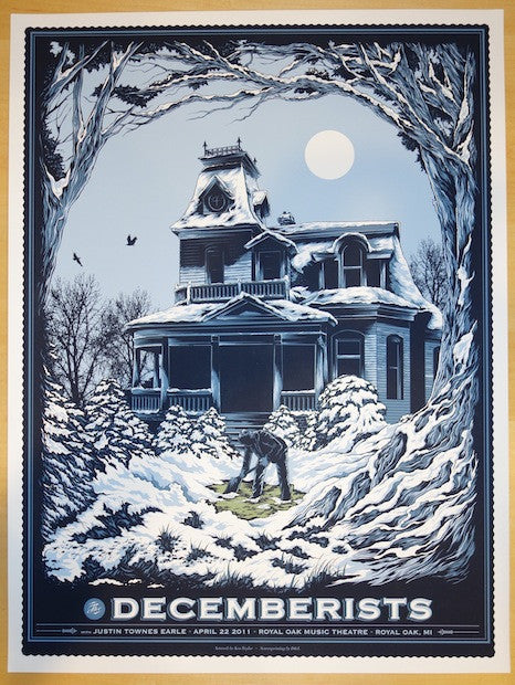 2011 The Decemberists - Royal Oak Concert Poster by Ken Taylor