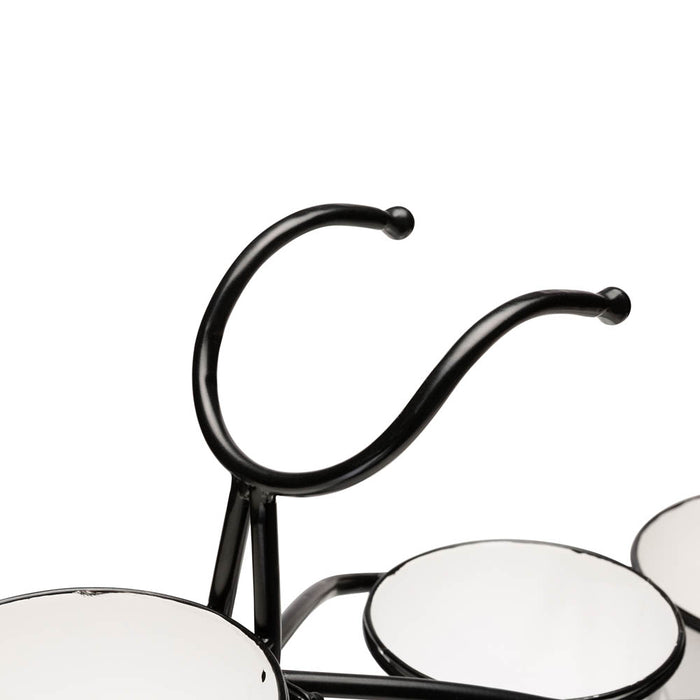 20.5"H White & Black Metal Enamel Bicycle Planter Stand