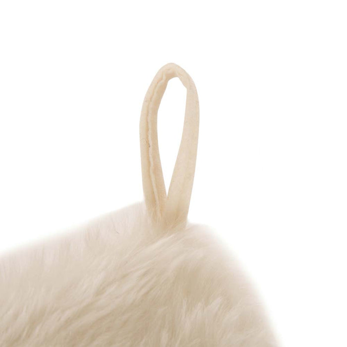 21"L White Plush Christmas Stocking