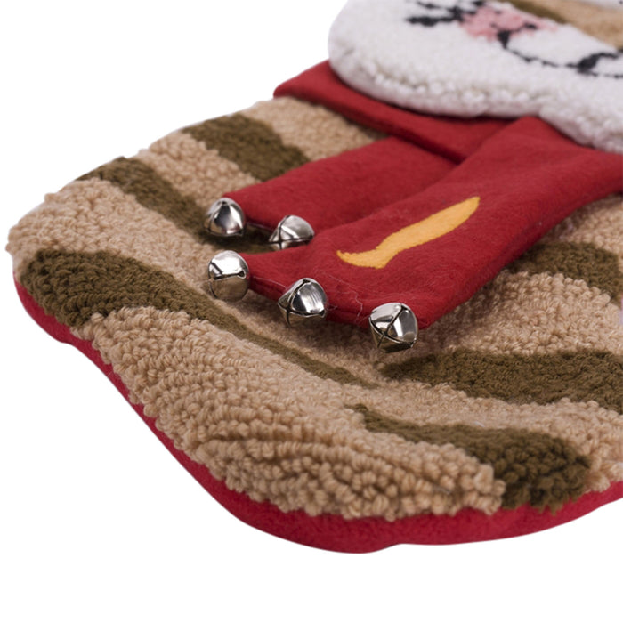 22" Handmade Hooked 3D Cat Christmas Stocking