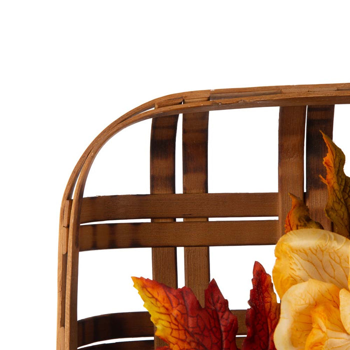 22"D Blooming Magnolia Wreath With 24"L Bamboo Basket