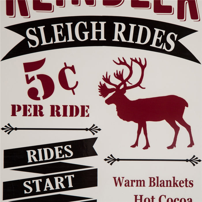 23.62"H Farmhouse Enameled Metal Reindeer Wall Sign