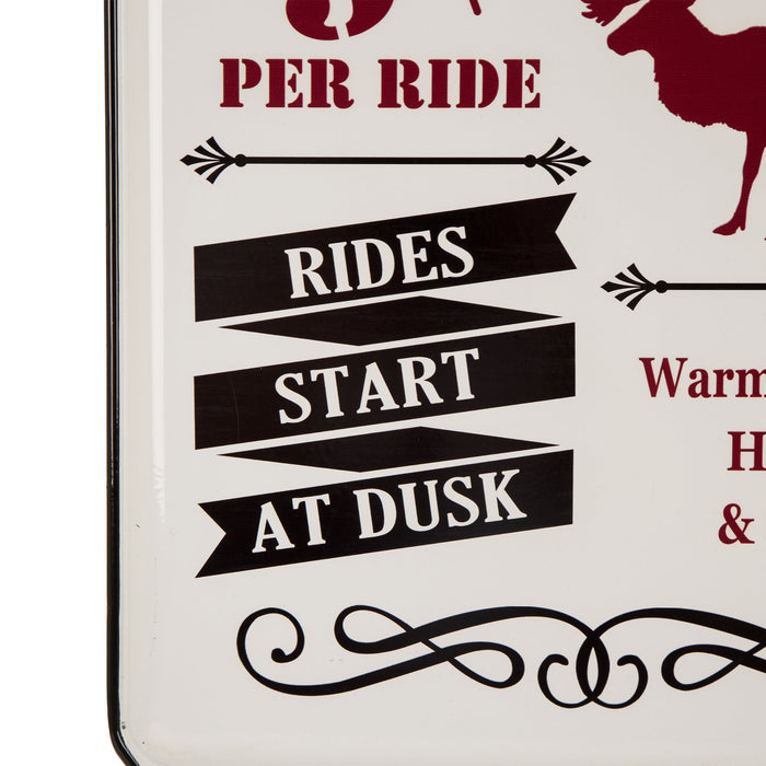 23.62"H Farmhouse Enameled Metal Reindeer Wall Sign