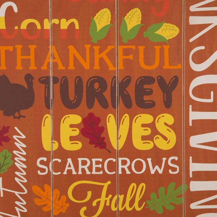 24.00"H Thanksgiving Wooden Word Sign Hanging Decor