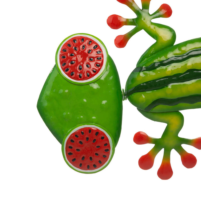 24.25"L Whimsical Metal Watermelon Gecko Wall Décor