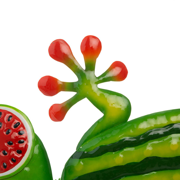 24.25"L Whimsical Metal Watermelon Gecko Wall Décor